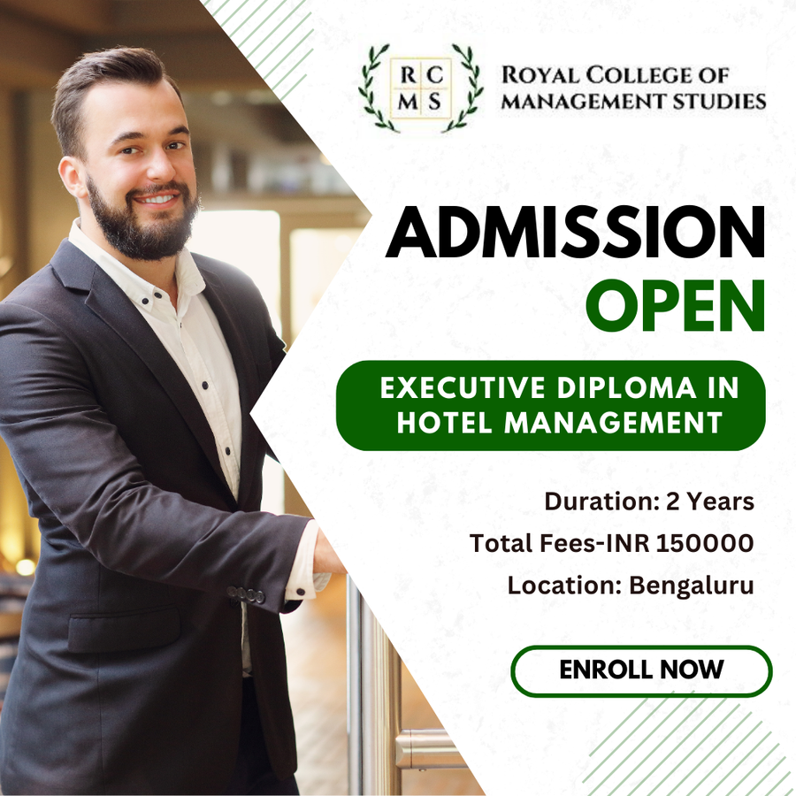 Executive Diploma in Hotel Management at ROYAL COLLEGE OF MANAGEMENT STUDIES, Bengaluru/Bangalore